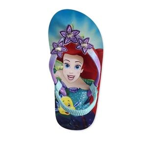 NWOT Disney The Little Mermaid Toddler Girls Ariel and Flounder Flip Flops,